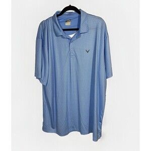Callaway Mens Vibrant Opti Dri Performance Golf Polo Size 2XL Blue‎ White